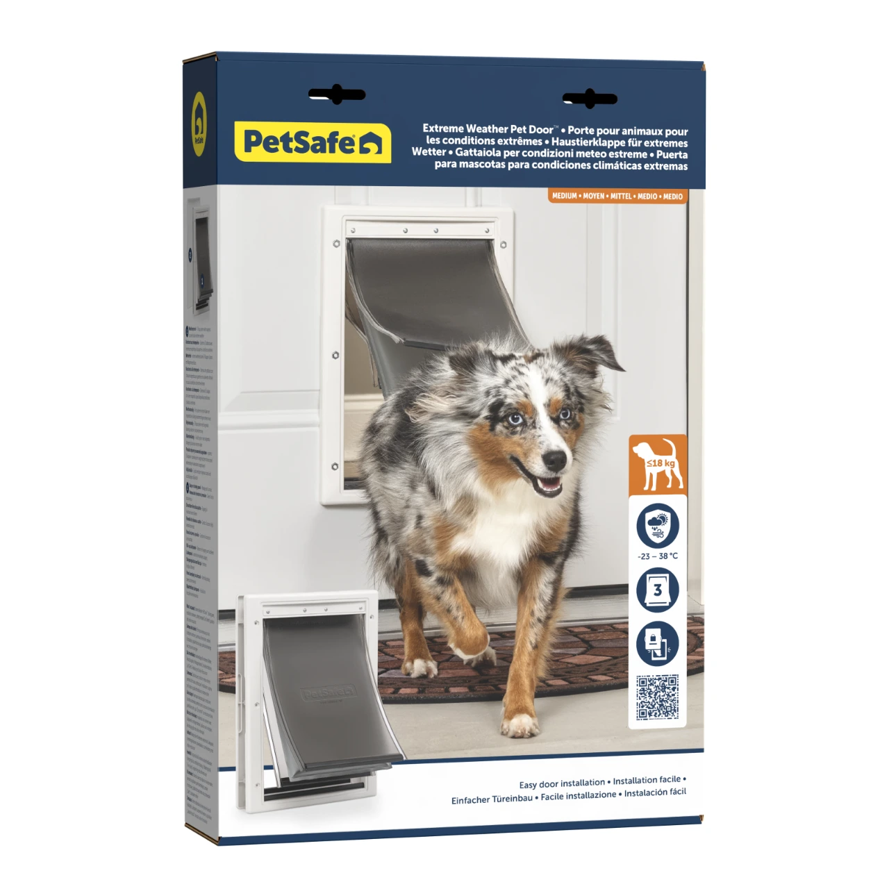 PetSafe Extreme Weather hundelem M med 3 klapper 26,7 x 38 cm